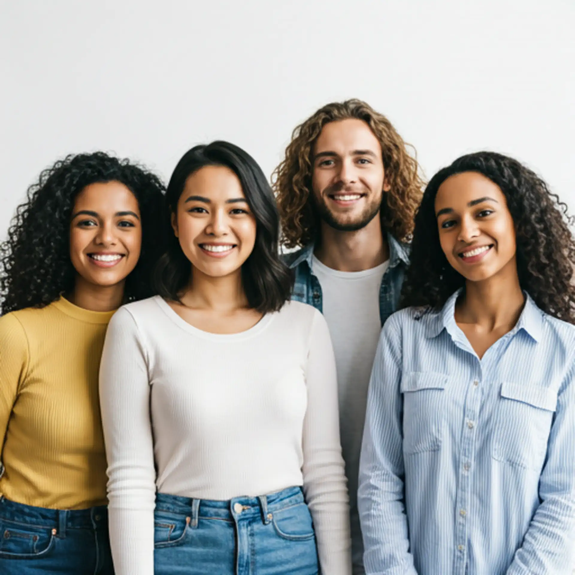 Group of diverse friends smiling